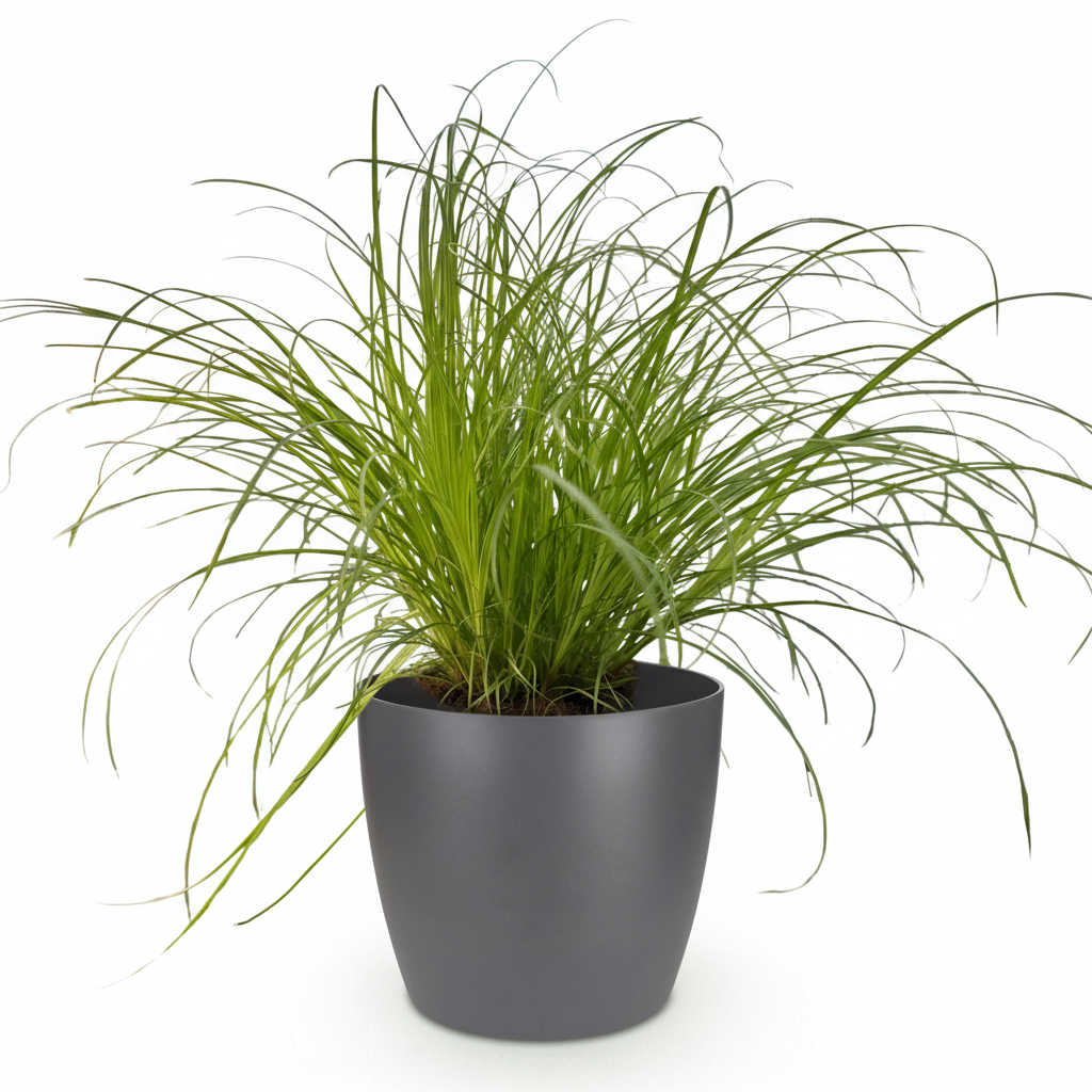 Cyperus alternifolius Zumula - Kattengras - Huisdiervriendelijke Plant - Groen - 1 Plant - met Potter Grijs - Pot 12cm - Hoogte 20cm