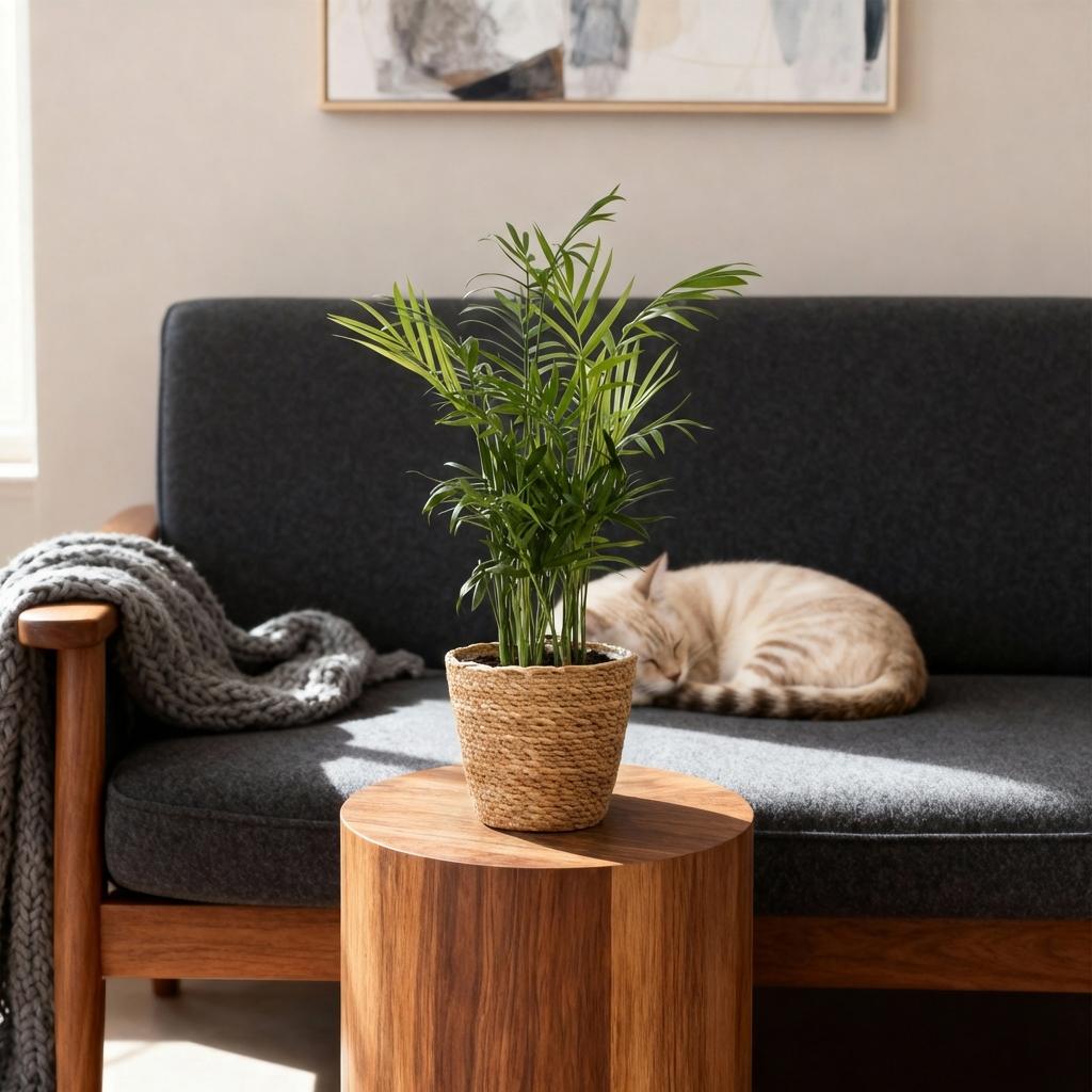 Chamaedorea elegans – Parlor Palm – Pet-friendly – Includes basket – Pot size 12 cm – Height 15 cm