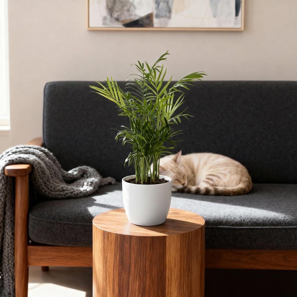 Parlor Palm – Pet-Friendly – Includes White Pot – Pot size 12 cm – Height 15 cm